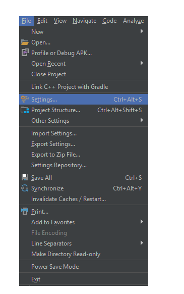 Click File Menu => Settings