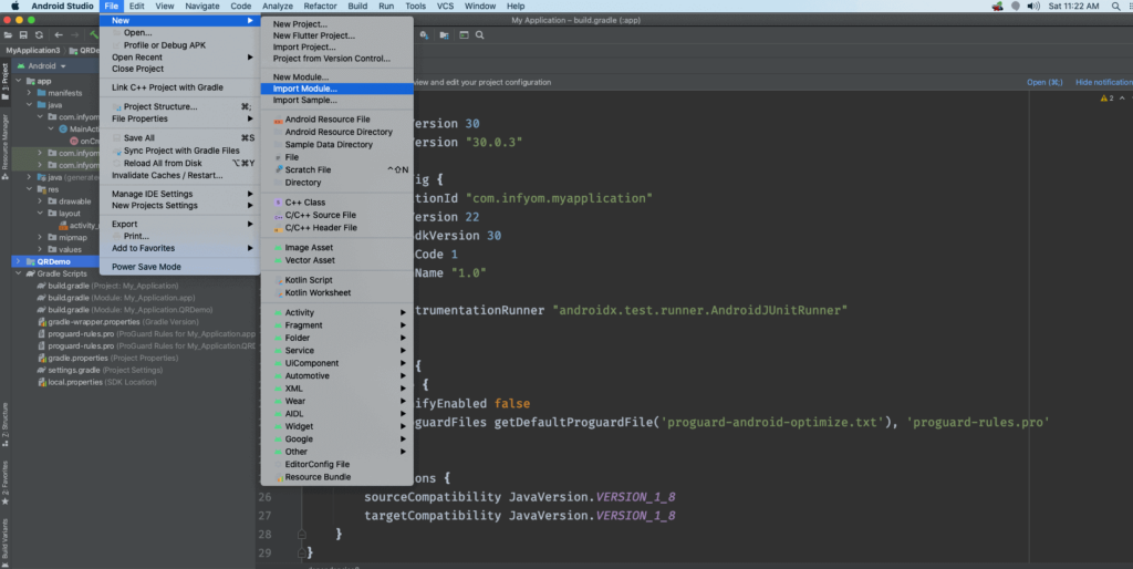 Go to Android Studio and navigate to File -> New -> Import Module -> Select the library path -> Finish.