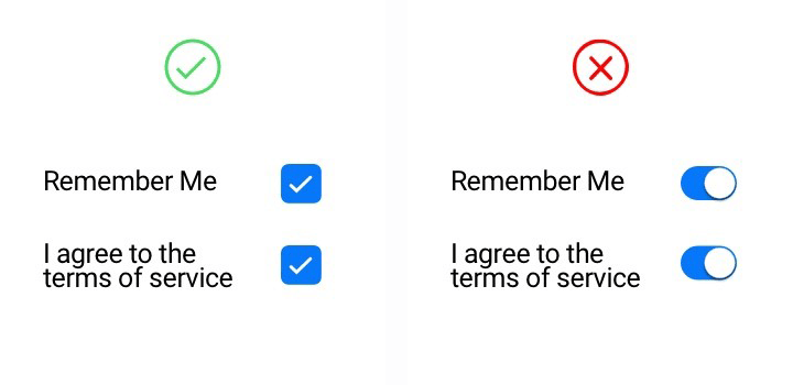 When to Use Checkboxes