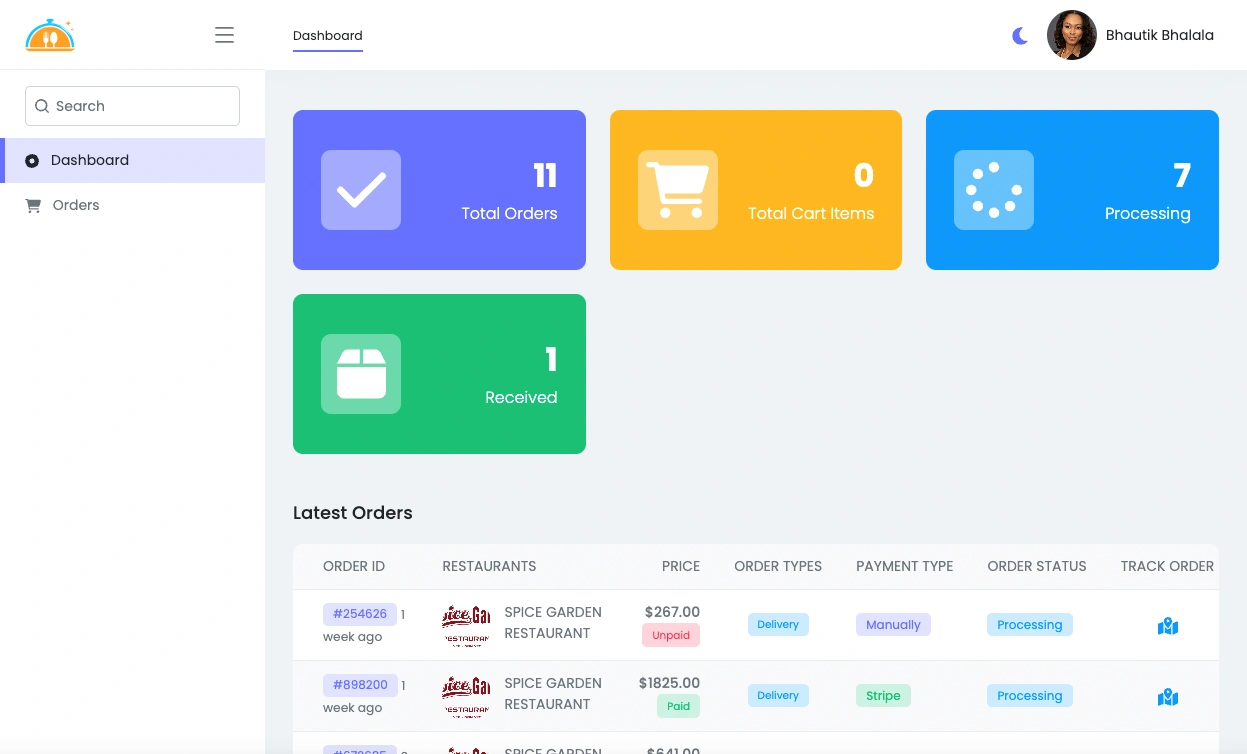 Customer Dashboard