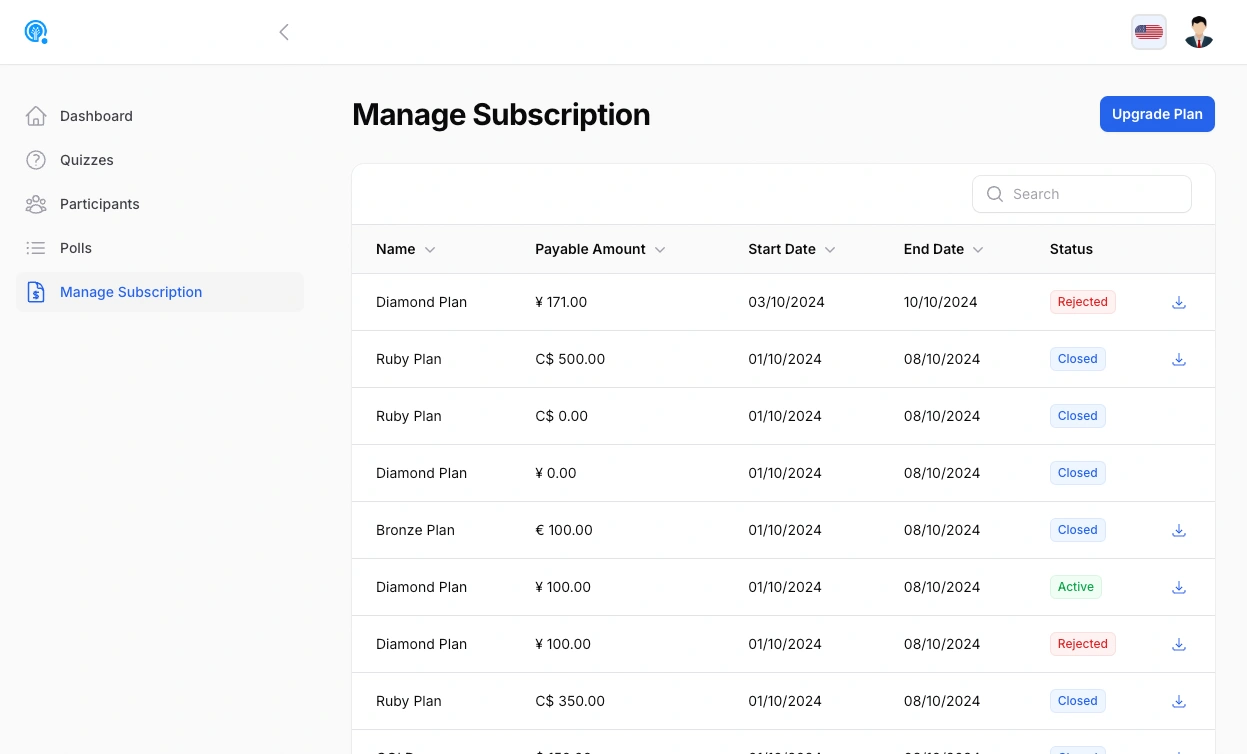 Manage Subscription