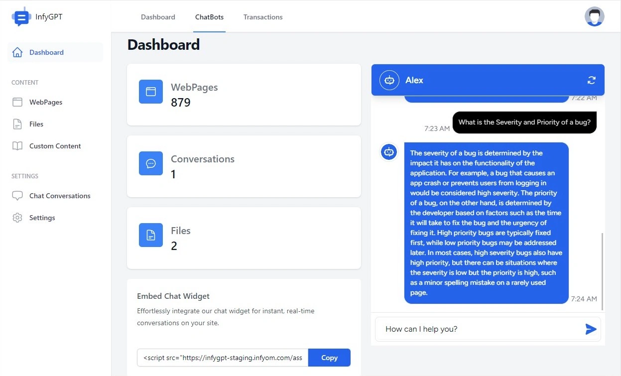 ChatBot Dashboard